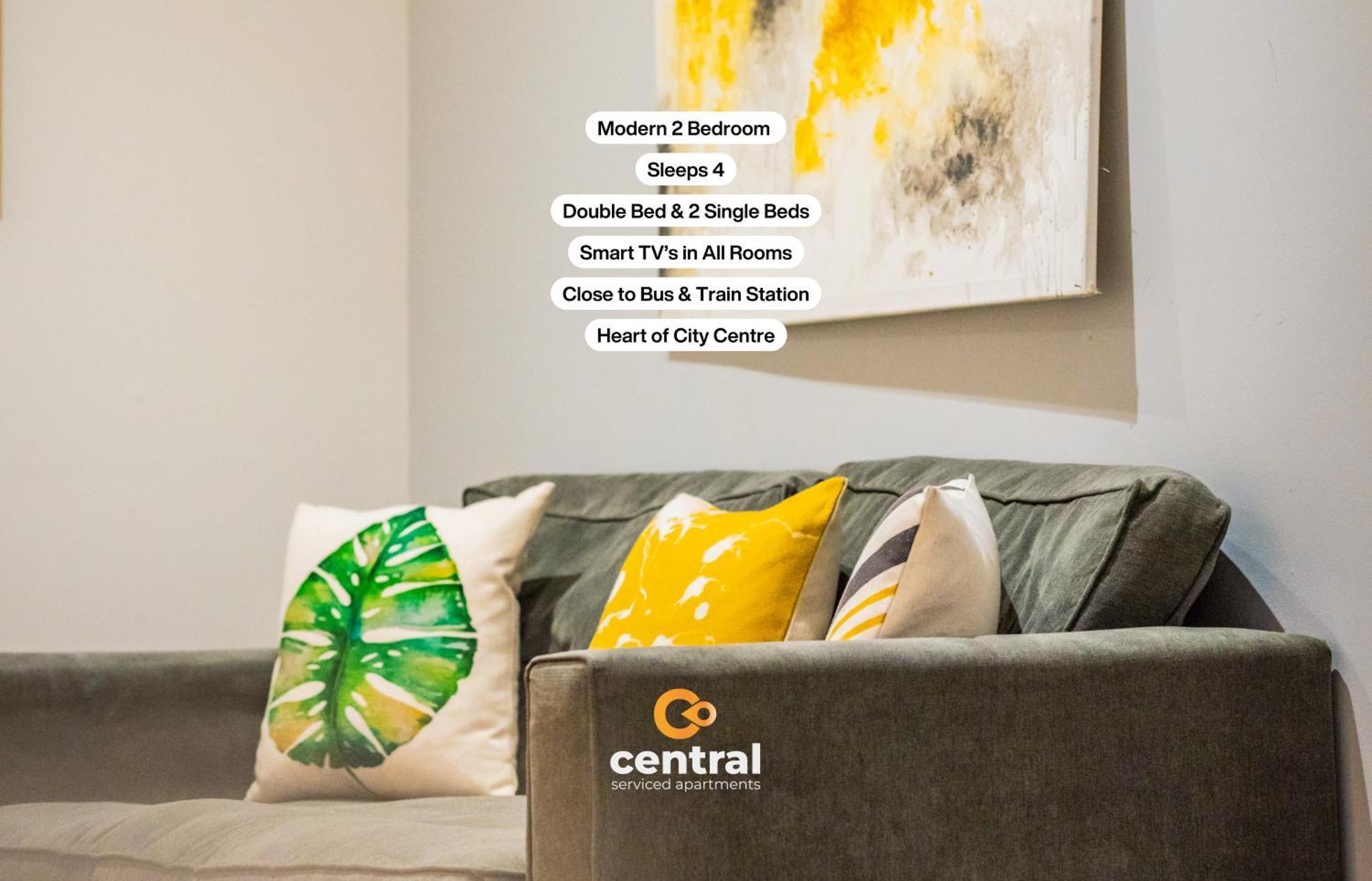 Serviced Apartments: Cozy 2-bedroom Near Centre & Transport